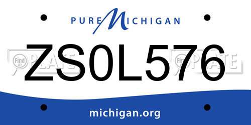 ZS0L576 Michigan License Plate