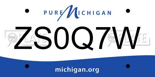 ZS0Q7W Michigan License Plate