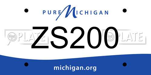 ZS200 Michigan License Plate