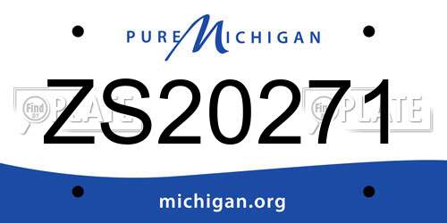ZS20271 Michigan License Plate
