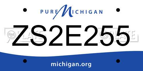 ZS2E255 Michigan License Plate