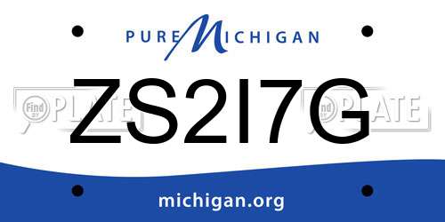 ZS2I7G Michigan License Plate