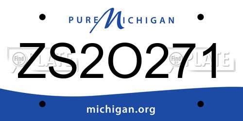 ZS2O271 Michigan License Plate