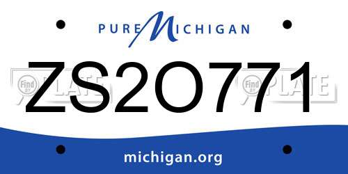 ZS2O771 Michigan License Plate