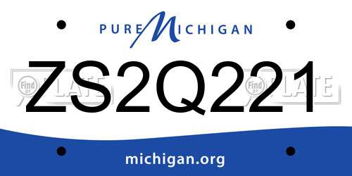 ZS2Q221 Michigan License Plate