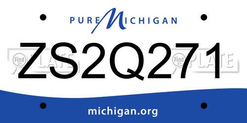 ZS2Q271 Michigan License Plate