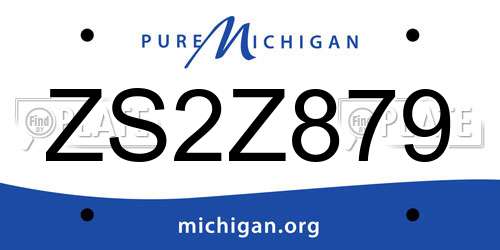 ZS2Z879 Michigan License Plate