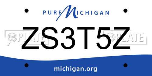 ZS3T5Z Michigan License Plate