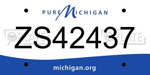 ZS42437 Michigan License Plate