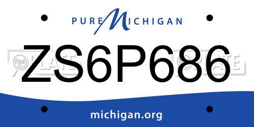 ZS6P686 Michigan License Plate