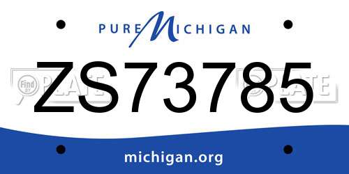 ZS73785 Michigan License Plate