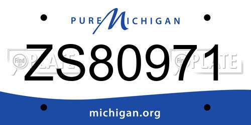ZS80971 Michigan License Plate