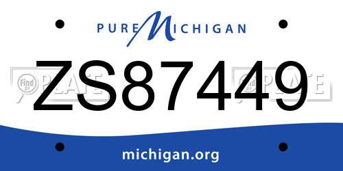 ZS87449 Michigan License Plate