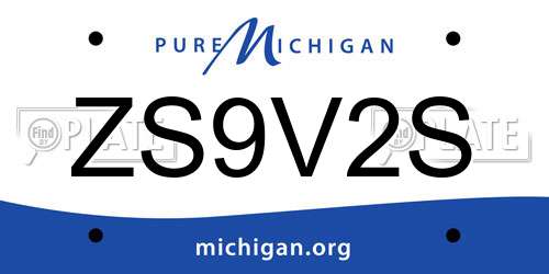 ZS9V2S Michigan License Plate