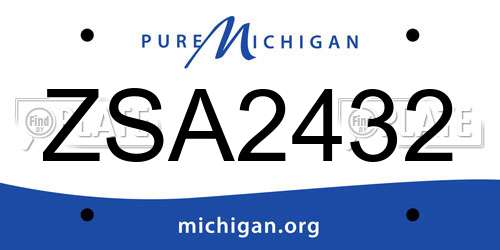 ZSA2432 Michigan License Plate