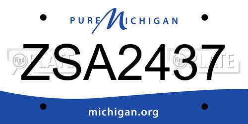 ZSA2437 Michigan License Plate