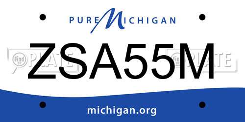 ZSA55M Michigan License Plate