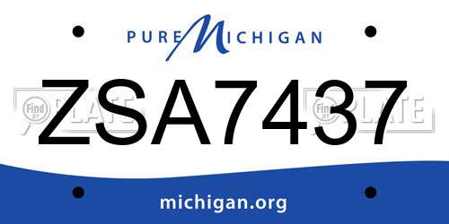 ZSA7437 Michigan License Plate