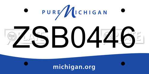 ZSB0446 Michigan License Plate