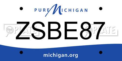 ZSBE87 Michigan License Plate