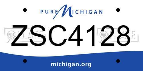 ZSC4128 Michigan License Plate