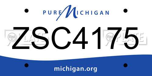 ZSC4175 Michigan License Plate