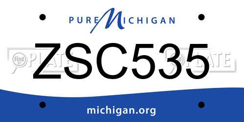 ZSC535 Michigan License Plate