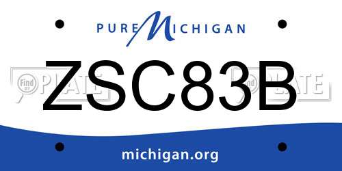 ZSC83B Michigan License Plate