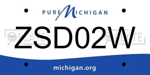 ZSD02W Michigan License Plate