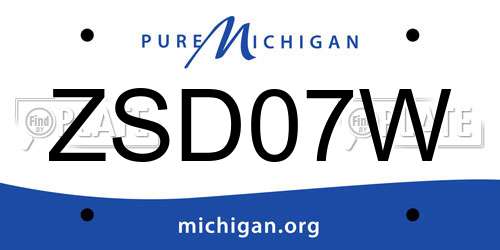ZSD07W Michigan License Plate