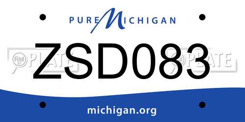 ZSD083 Michigan License Plate