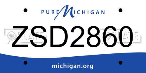 ZSD2860 Michigan License Plate