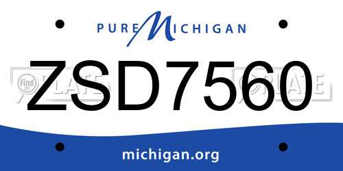 ZSD7560 Michigan License Plate