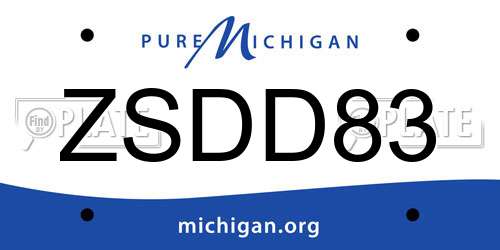 ZSDD83 Michigan License Plate