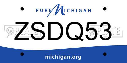 ZSDQ53 Michigan License Plate