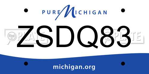 ZSDQ83 Michigan License Plate