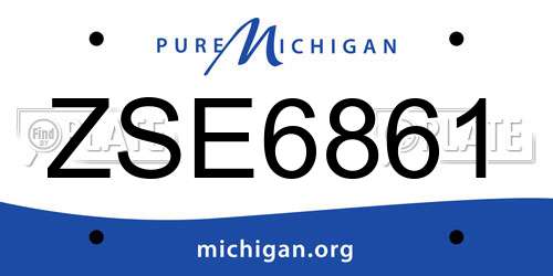ZSE6861 Michigan License Plate