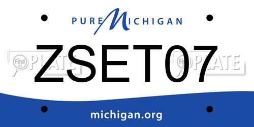 ZSET07 Michigan License Plate