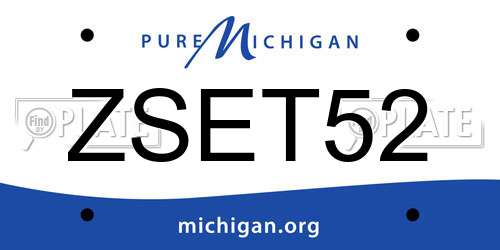 ZSET52 Michigan License Plate