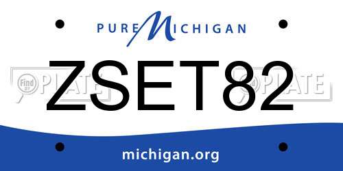 ZSET82 Michigan License Plate