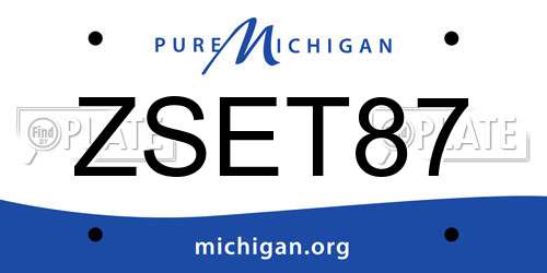 ZSET87 Michigan License Plate