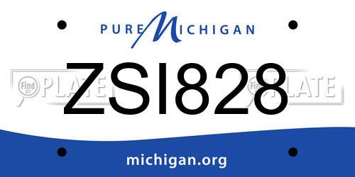 ZSI828 Michigan License Plate