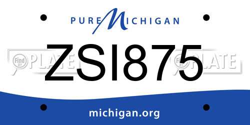ZSI875 Michigan License Plate