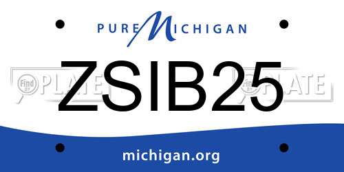 ZSIB25 Michigan License Plate
