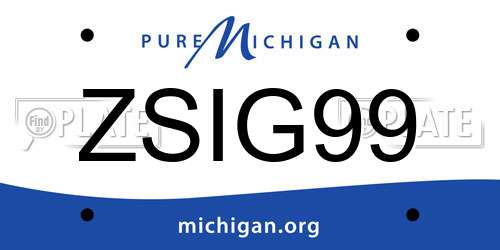 ZSIG99 Michigan License Plate