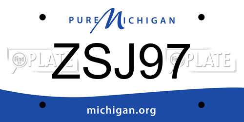 ZSJ97 Michigan License Plate
