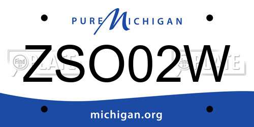 ZSO02W Michigan License Plate