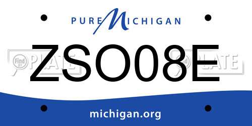 ZSO08E Michigan License Plate