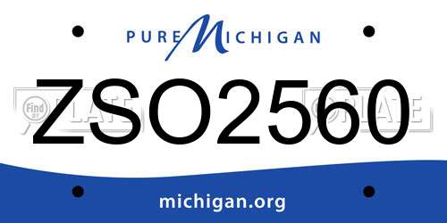 ZSO2560 Michigan License Plate