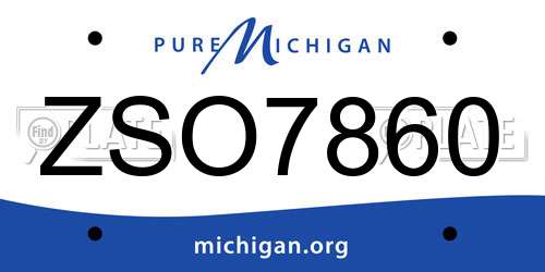 ZSO7860 Michigan License Plate